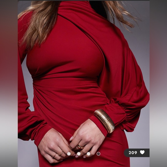 ASOS Design Elegant Burgundy Maxi Dress - Picture 4 of 7